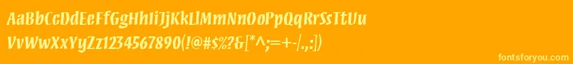 MezzwebproBold Font – Yellow Fonts on Orange Background