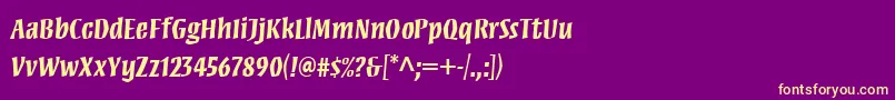 Шрифт MezzwebproBold – жёлтые шрифты на фиолетовом фоне