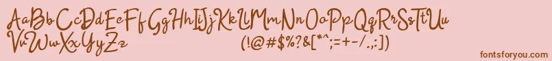 BeautyRains Font – Brown Fonts on Pink Background