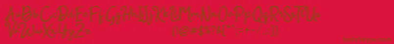 BeautyRains Font – Brown Fonts on Red Background