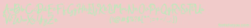 BeautyRains Font – Green Fonts on Pink Background