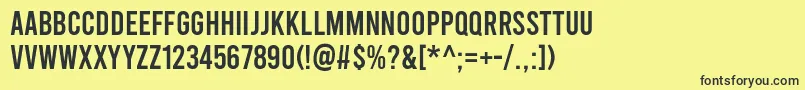 Bebas Regular Font – Black Fonts on Yellow Background