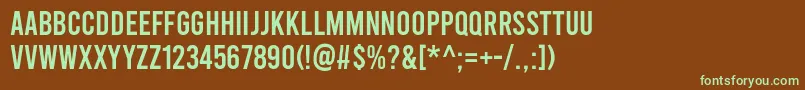 Bebas Regular Font – Green Fonts on Brown Background