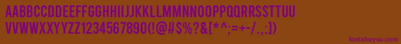 Bebas Regular Font – Purple Fonts on Brown Background