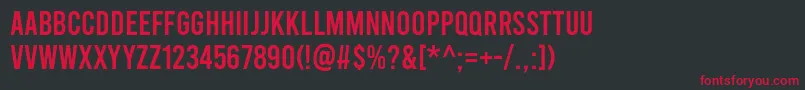 Bebas Regular Font – Red Fonts on Black Background