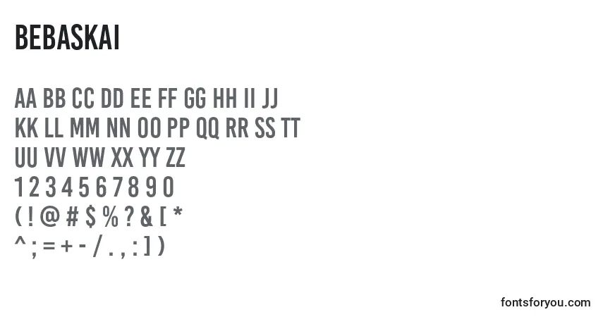 BebasKai-fontti – aakkoset, numerot, erikoismerkit