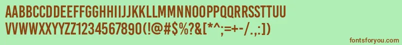 Шрифт BebasKai – коричневые шрифты на зелёном фоне