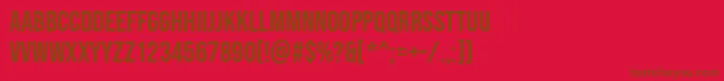 BebasNeue Regular-Schriftart – Braune Schriften auf rotem Hintergrund