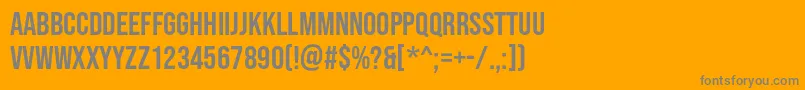 BebasNeue Regular-Schriftart – Graue Schriften auf orangefarbenem Hintergrund