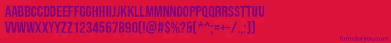BebasNeue Regular Font – Purple Fonts on Red Background