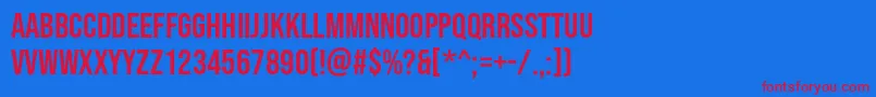 BebasNeue Regular Font – Red Fonts on Blue Background