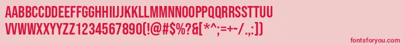 フォントBebasNeue Regular – ピンクの背景に赤い文字