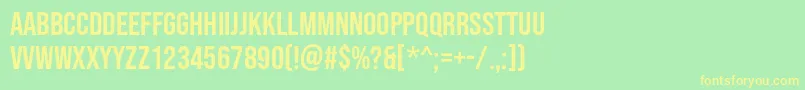 BebasNeue Regular Font – Yellow Fonts on Green Background