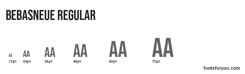 Rozmiary czcionki BebasNeue Regular
