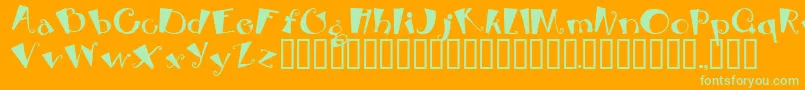 BEBOP Font – Green Fonts on Orange Background