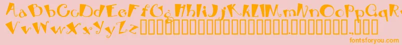 Fonte BEBOP – fontes laranjas em um fundo rosa