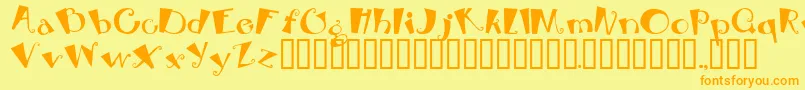 BEBOP Font – Orange Fonts on Yellow Background