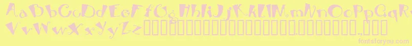 フォントBEBOP – ピンクのフォント、黄色の背景