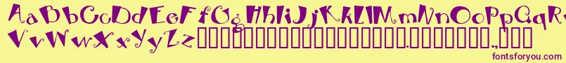 BEBOP Font – Purple Fonts on Yellow Background