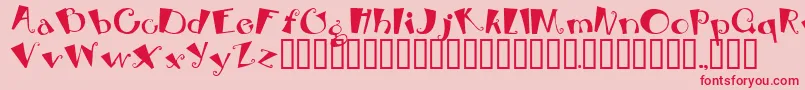 フォントBEBOP – ピンクの背景に赤い文字