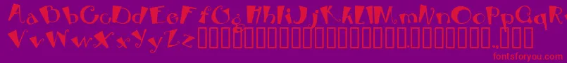 BEBOP Font – Red Fonts on Purple Background