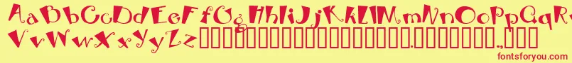 BEBOP Font – Red Fonts on Yellow Background