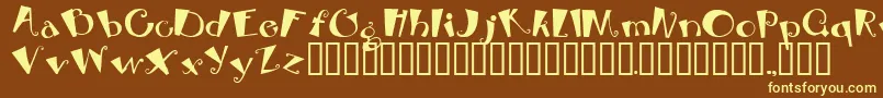 BEBOP-fontti – keltaiset fontit ruskealla taustalla