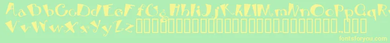 フォントBEBOP – 黄色の文字が緑の背景にあります