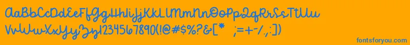 Подробнее о шрифте becca perry script sample Шрифт becca perry script sample – синие шрифты на оранжевом фоне