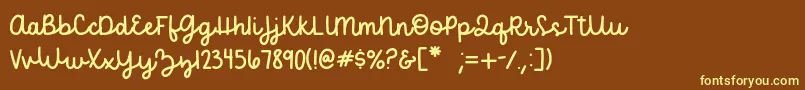 fuente becca  perry script   sample – Fuentes Amarillas Sobre Fondo Marrón