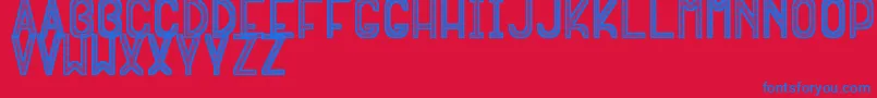 EskimporceVsf-Schriftart – Blaue Schriften auf rotem Hintergrund