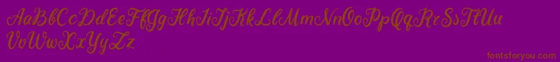 Becky Tahlia Font – Brown Fonts on Purple Background