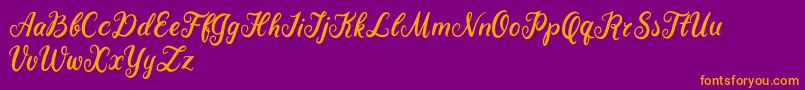 Becky Tahlia Font – Orange Fonts on Purple Background