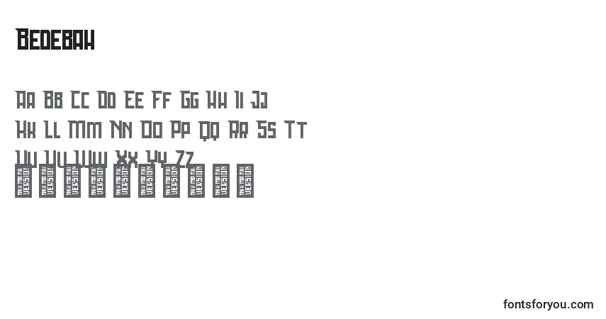 Шрифт Bedebah (120932) – алфавит, цифры, специальные символы