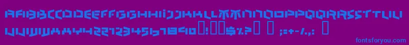 Шрифт BEDLR    – синие шрифты на фиолетовом фоне