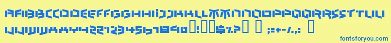 BEDLR    Font – Blue Fonts on Yellow Background