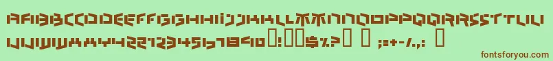 Шрифт BEDLR    – коричневые шрифты на зелёном фоне