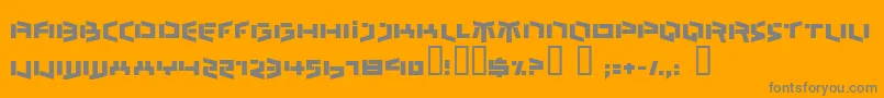 Fonte BEDLR    – fontes cinzas em um fundo laranja