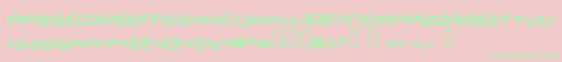BEDLR   -Schriftart – Grüne Schriften auf rosa Hintergrund