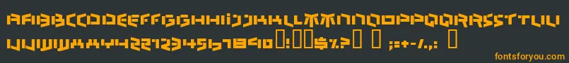 フォントBEDLR    – 黒い背景にオレンジの文字