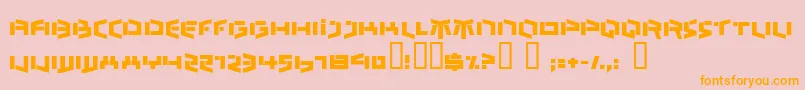 BEDLR   -Schriftart – Orangefarbene Schriften auf rosa Hintergrund