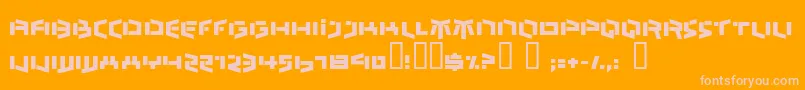 BEDLR   -fontti – vaaleanpunaiset fontit oranssilla taustalla
