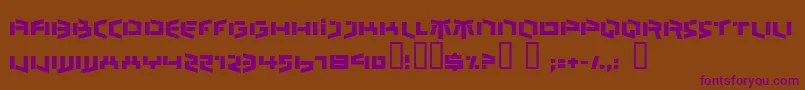 BEDLR   -Schriftart – Violette Schriften auf braunem Hintergrund