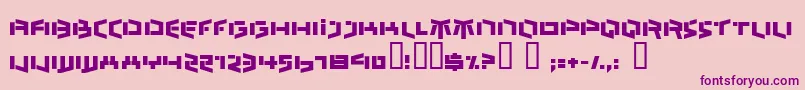 BEDLR   -Schriftart – Violette Schriften auf rosa Hintergrund