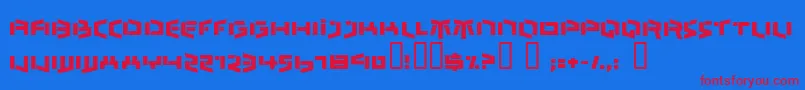 Шрифт BEDLR    – красные шрифты на синем фоне
