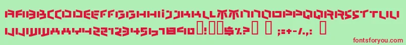 BEDLR    Font – Red Fonts on Green Background