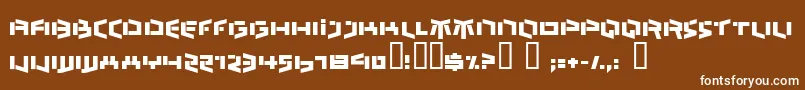 Шрифт BEDLR    – белые шрифты на коричневом фоне