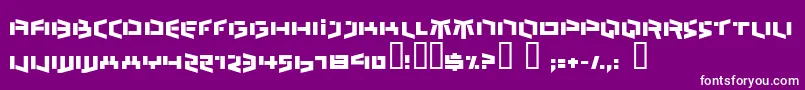 Шрифт BEDLR    – белые шрифты на фиолетовом фоне