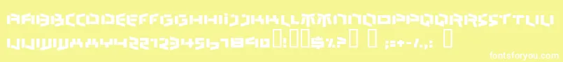 Шрифт BEDLR    – белые шрифты на жёлтом фоне