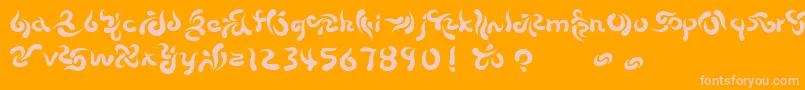 BEECH    Font – Pink Fonts on Orange Background
